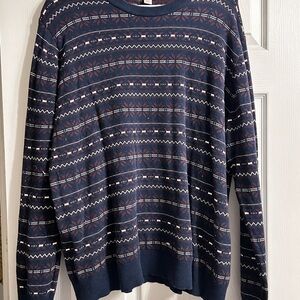 Joe Fresh Men's Patterned Navy Crewneck Sweater